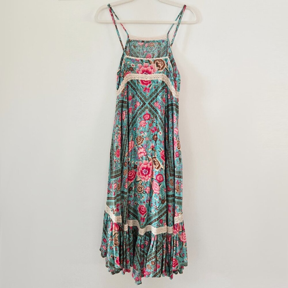 Spell and the Gypsy Collective Babushka Midi Dress Turquoise XS - Picture 4 of 16